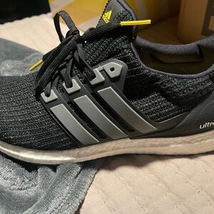 Adidas Men's Black and Gray Ultraboost Shoes